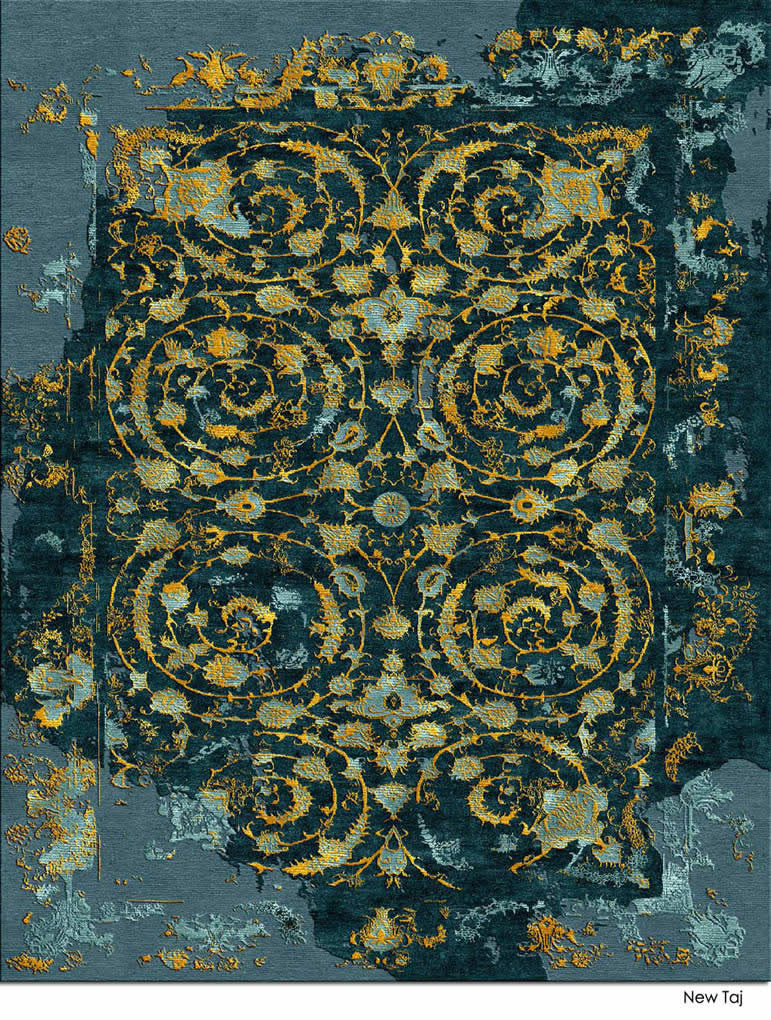 美式风格金黄色碎花纹图案地毯贴图