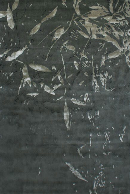 新中式深灰色竹子枝叶图案地毯贴图