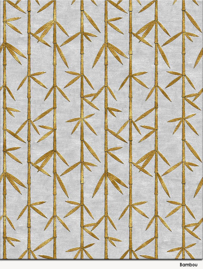 新中式金色竹子图案地毯贴图