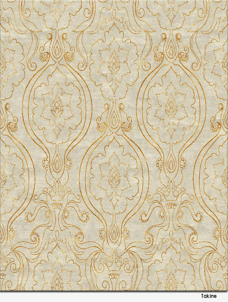 现代美式金色线条花纹纹理图案地毯贴图