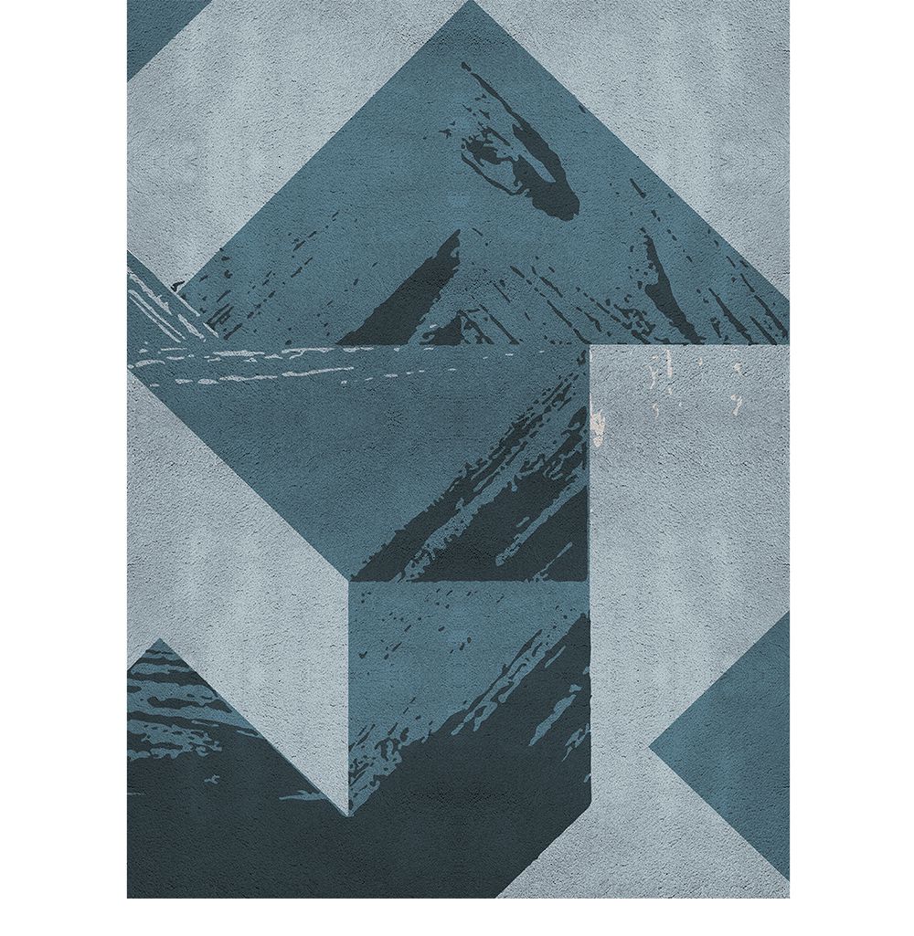 现代简约灰暗蓝灰色几何图案地毯贴图