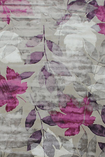 现代简约浅灰紫色叶子图案地毯贴图