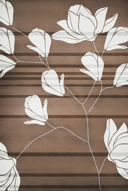简约新中式玉兰花图案地毯贴图