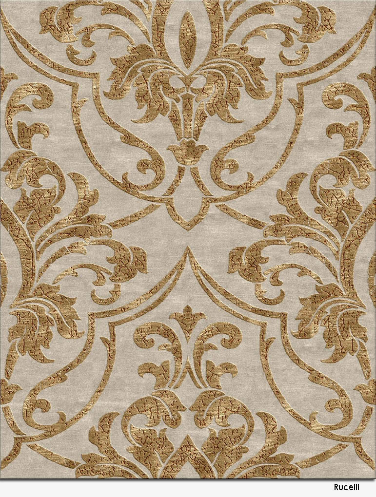 美式风格简单金色花纹图案地毯贴图