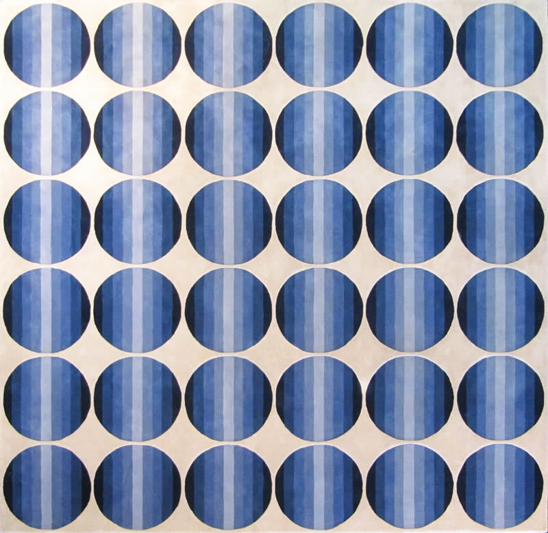 现代简约深浅蓝色圆形图案地毯贴图