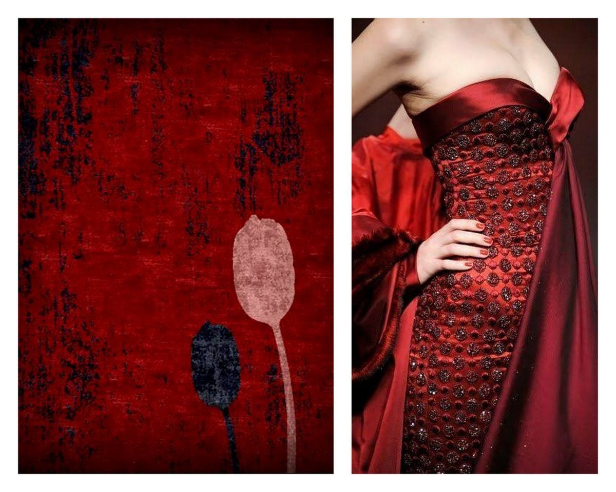新中式红色简单纹理图案地毯贴图