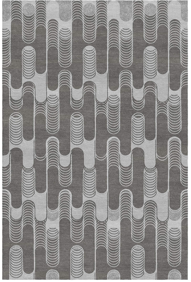 简约新中式咖灰色不规则纹理图案地毯贴图