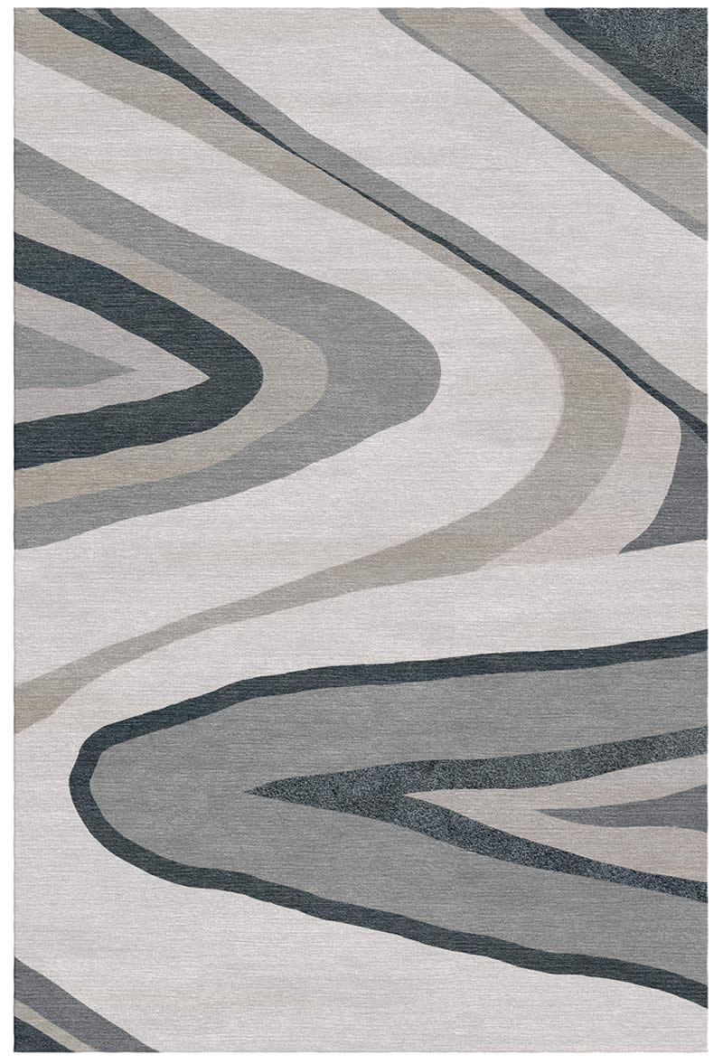 新中式简约墨灰色不规则纹理图案地毯贴图