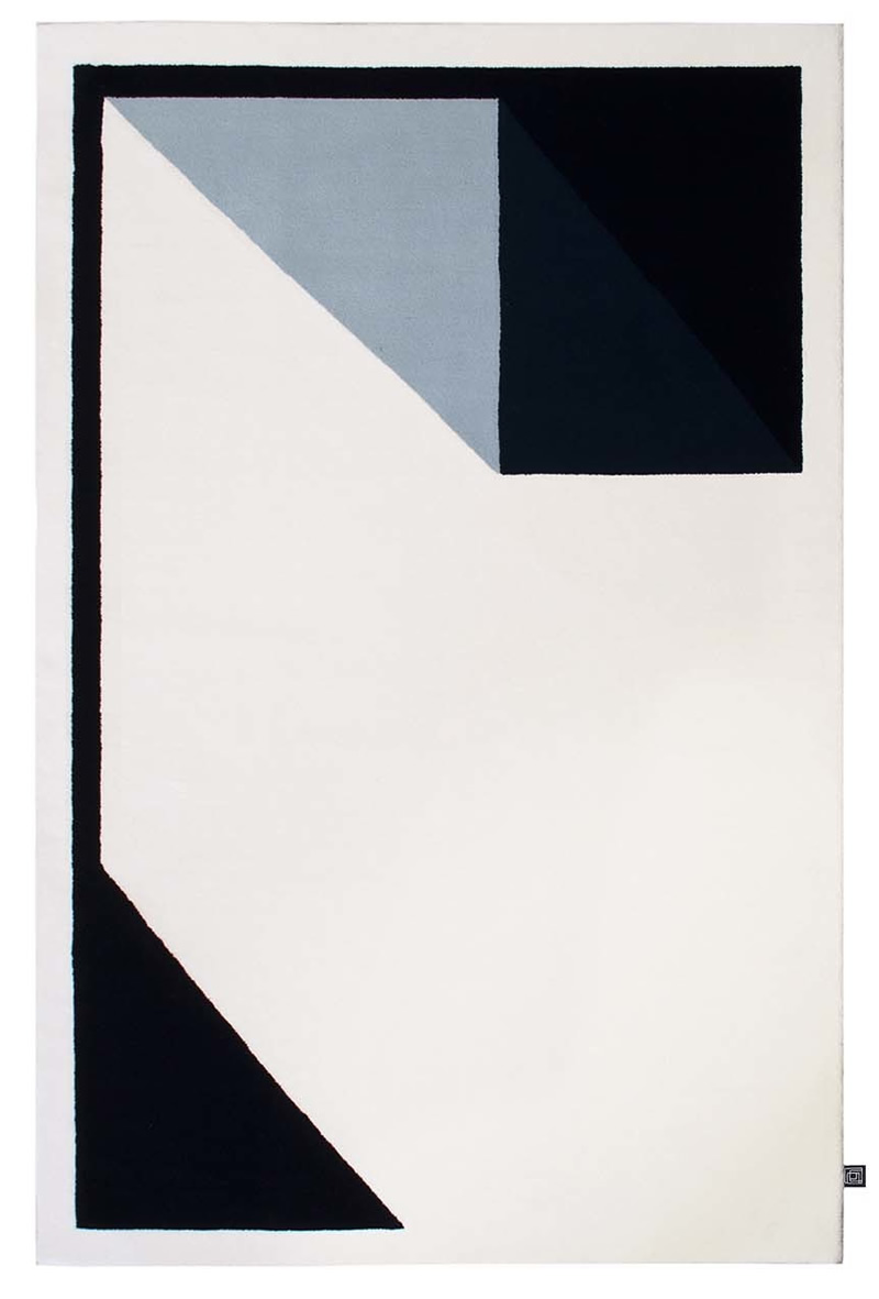 现代北欧黑简单几何素色图案地毯贴图