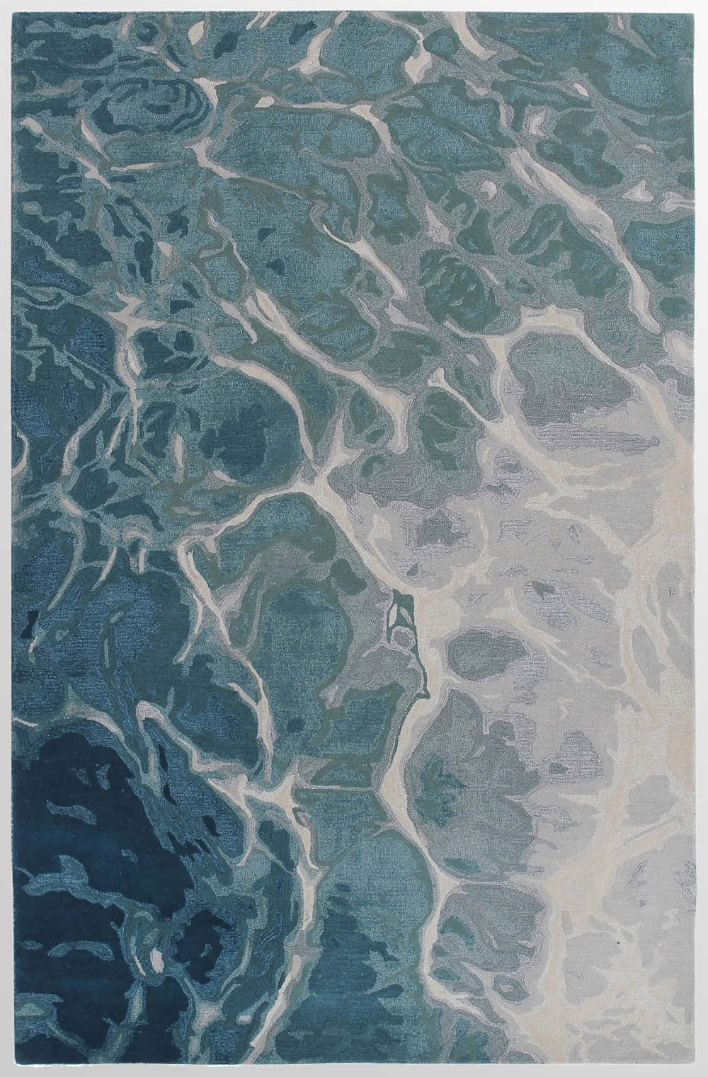 新中式青蓝灰色海浪沙滩图案地毯贴图