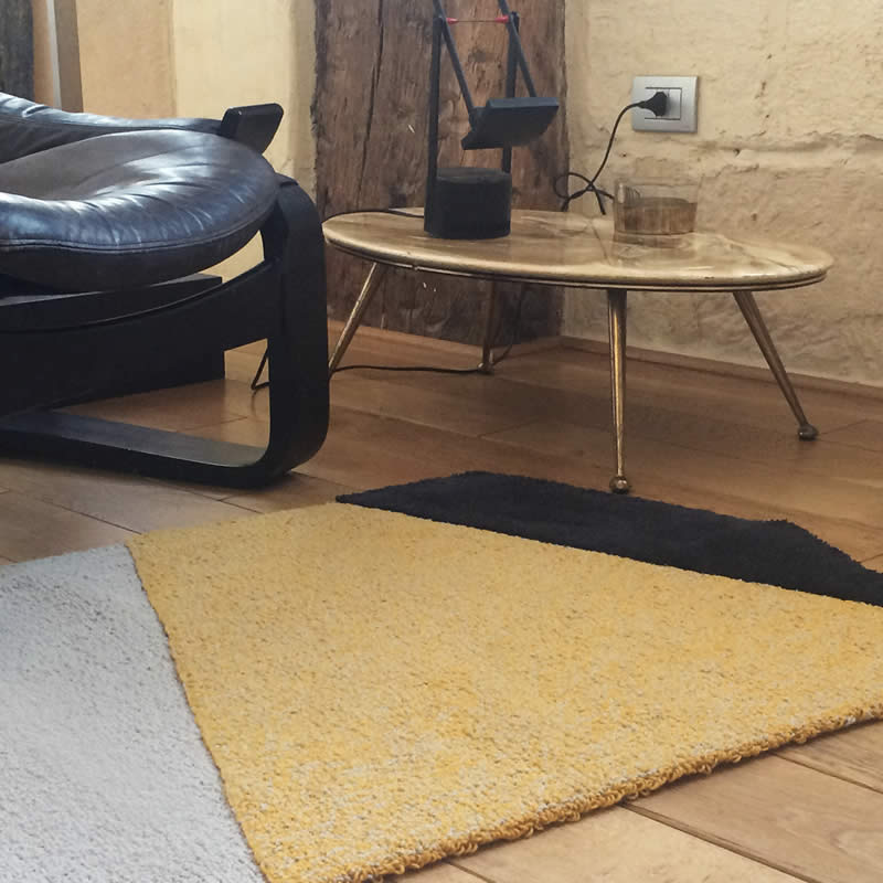 现代简约椭圆几何黄色拼色图案地毯贴图