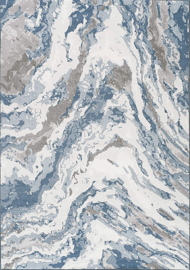 新中式蓝灰白色抽象图案地毯贴图