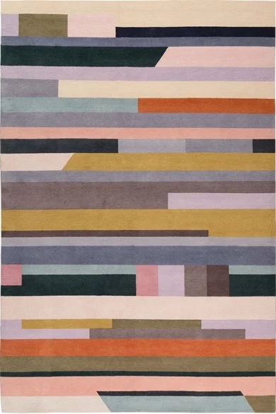 现代简约几何彩色条纹图案地毯贴图