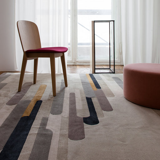 现代简约暖灰色系条纹图案地毯贴图