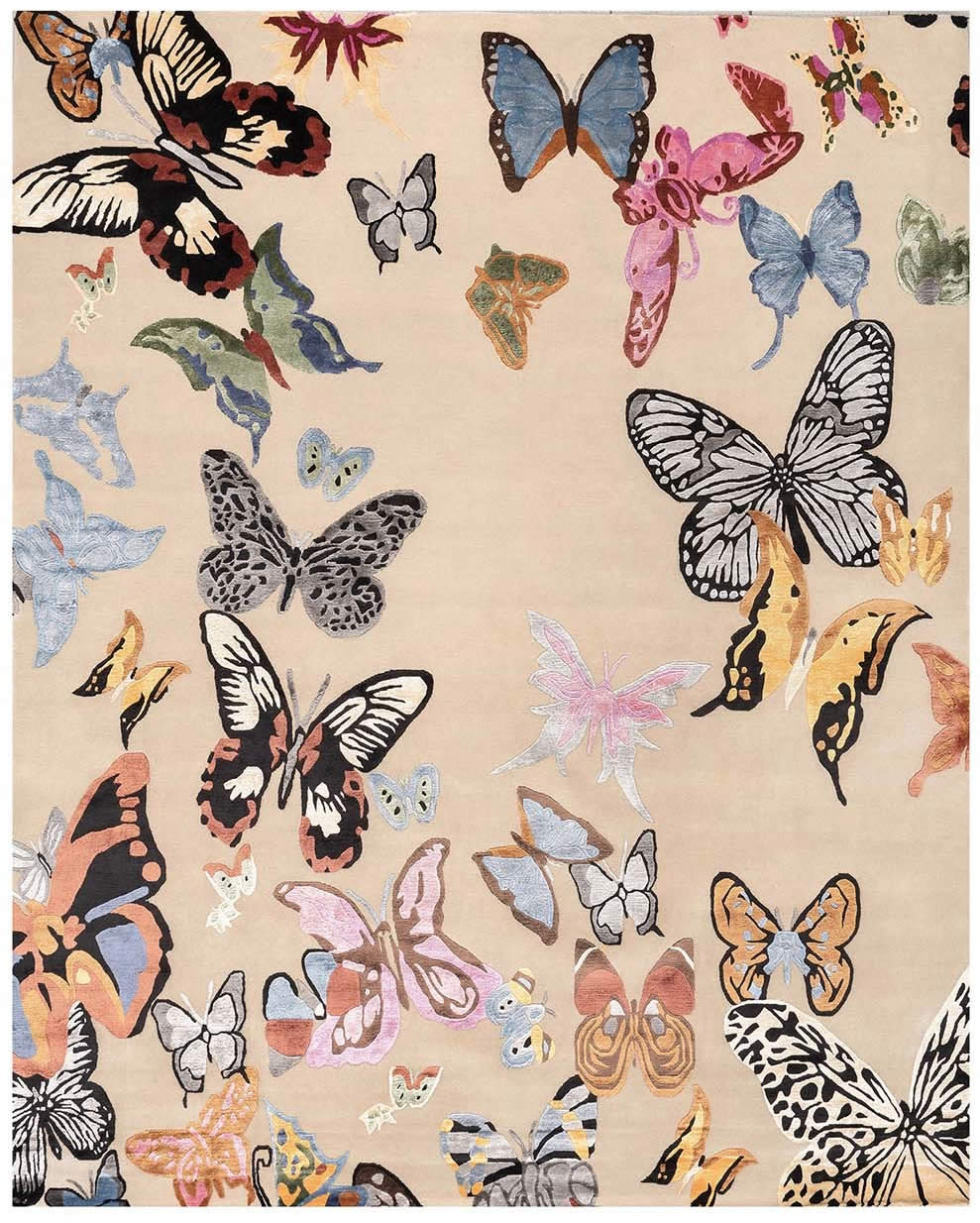 现代风格蝴蝶造型图案地毯贴图