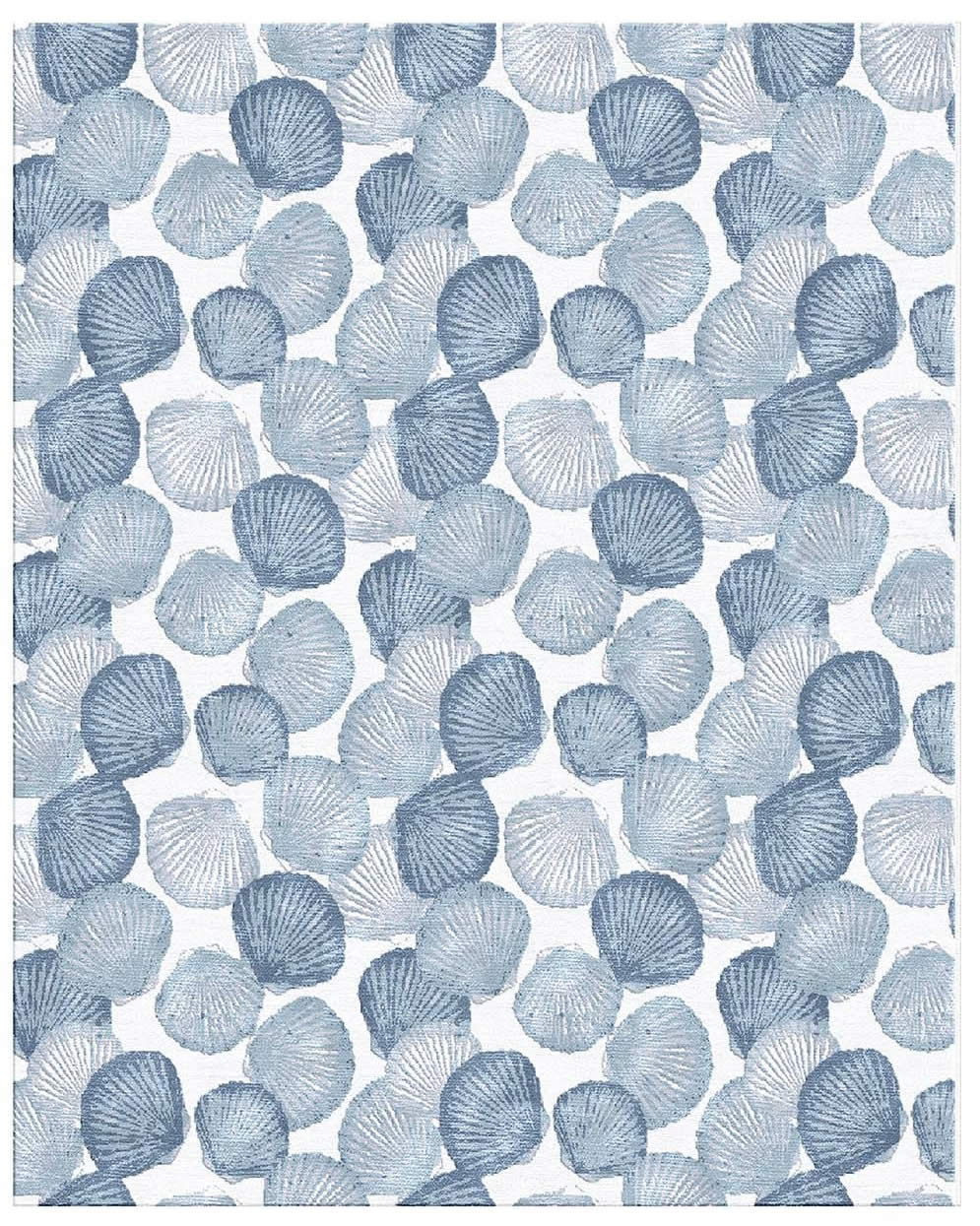 现代简约蓝色贝壳图案地毯贴图