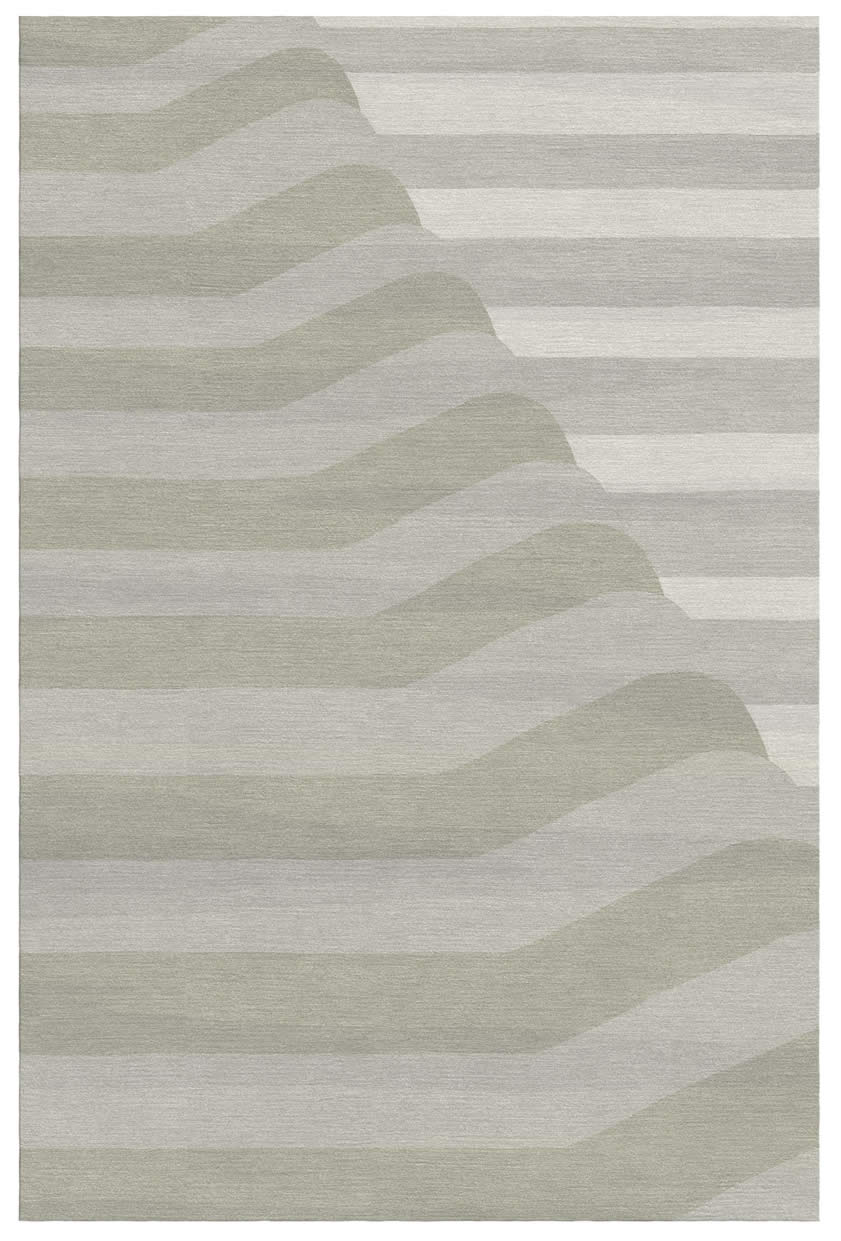 现代简约浅灰绿色创意条纹图案地毯贴图