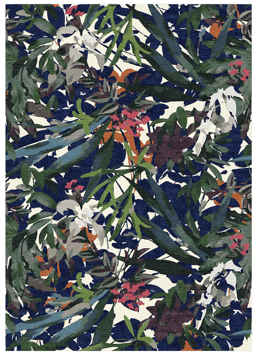 现代美式植物叶子图案地毯贴图