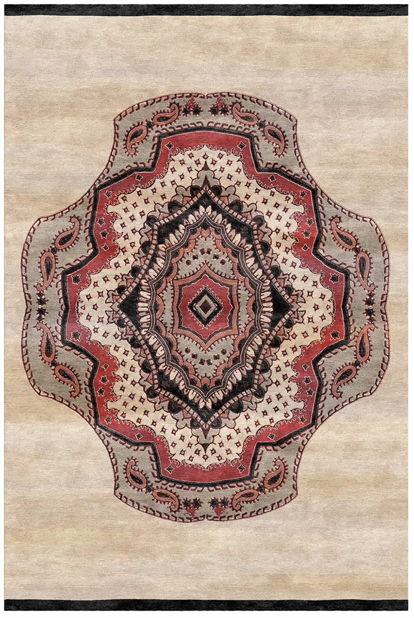 复古美式风花纹图案地毯贴图