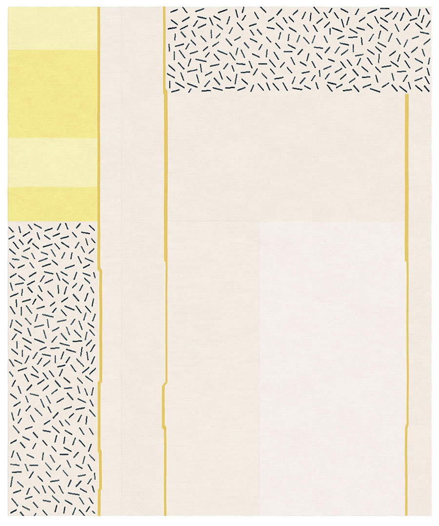 现代北欧暖咖色黄色简单图案地毯贴图