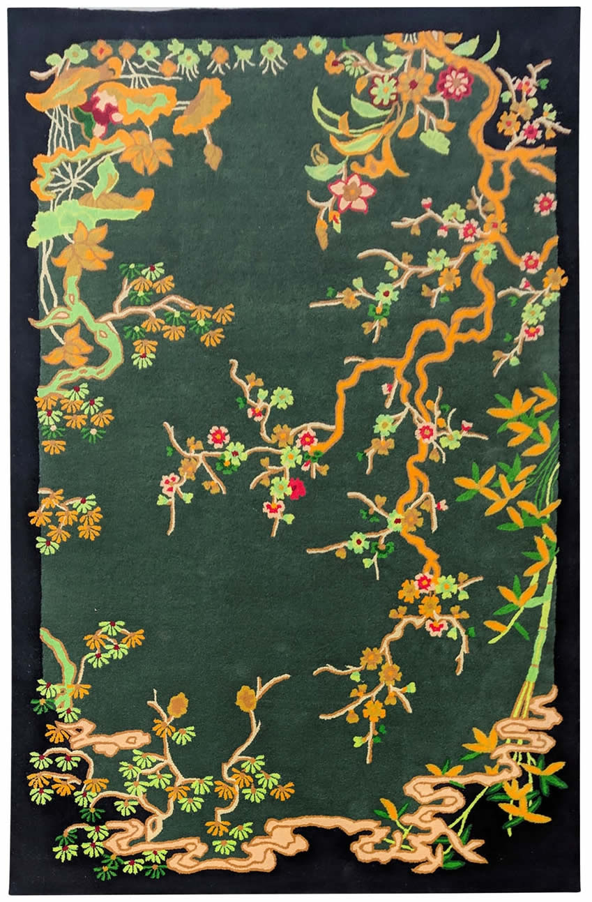 古典中式小桃花树枝图案地毯贴图