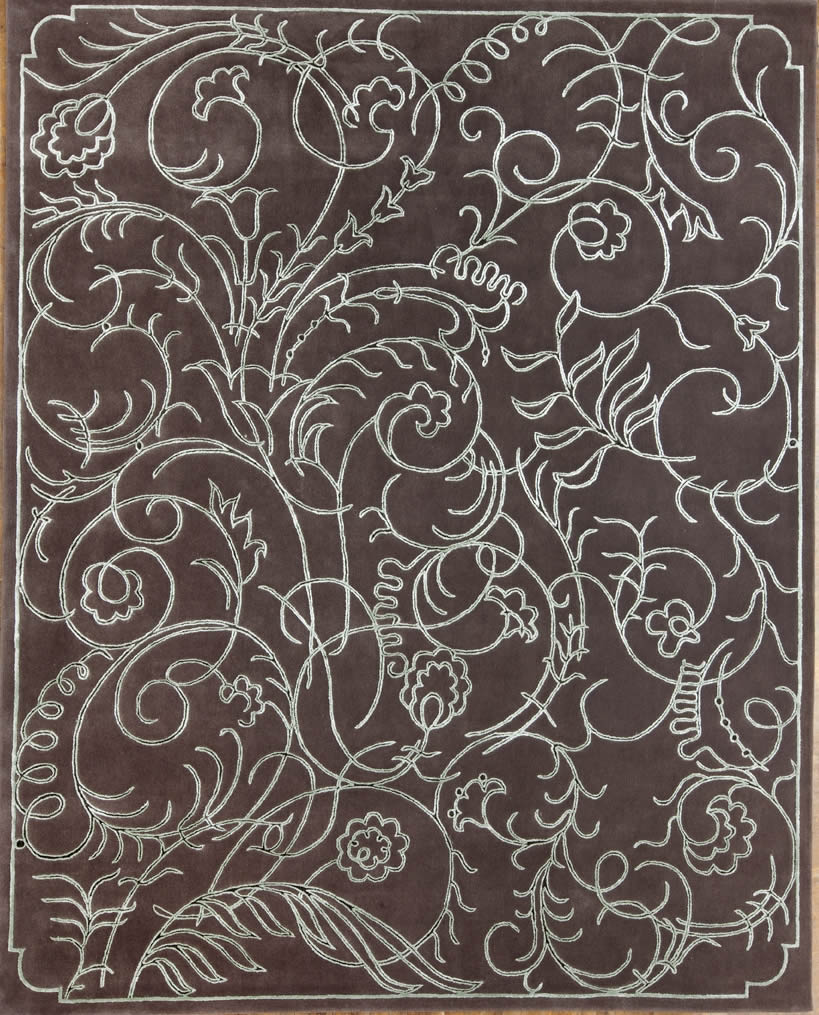 现代美式深咖色花纹条纹图案地毯贴图