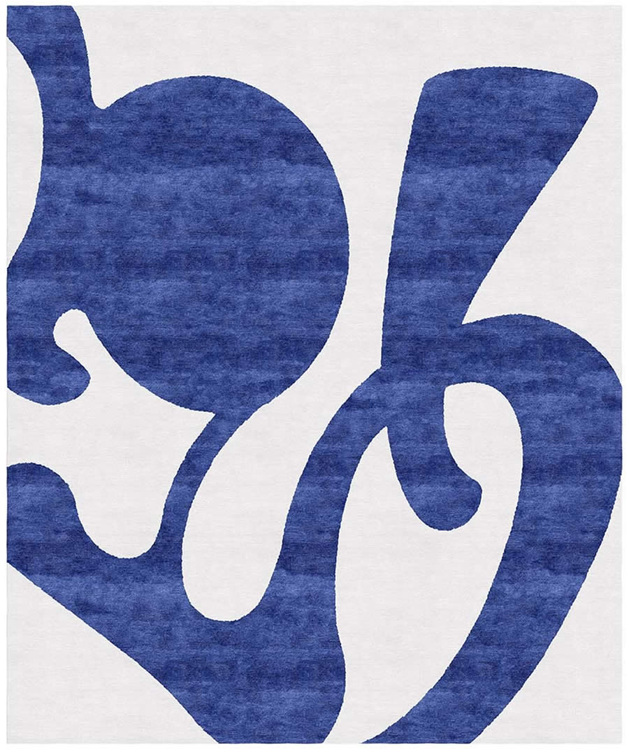 现代简约蓝色创意纹理图案地毯贴图