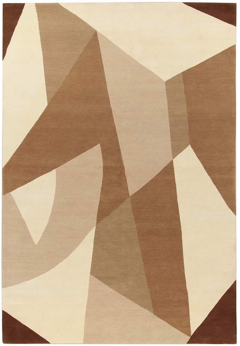 现代简约黄咖色几何拼接色块图案地毯贴图