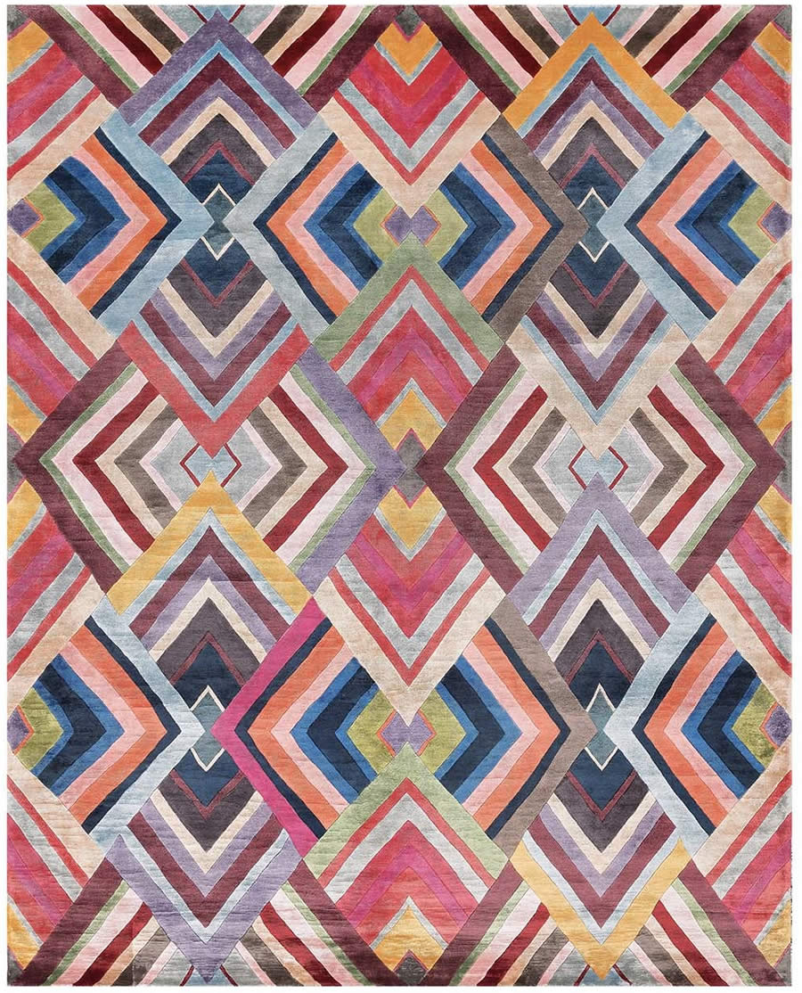 现代彩色几何纹理图案地毯贴图