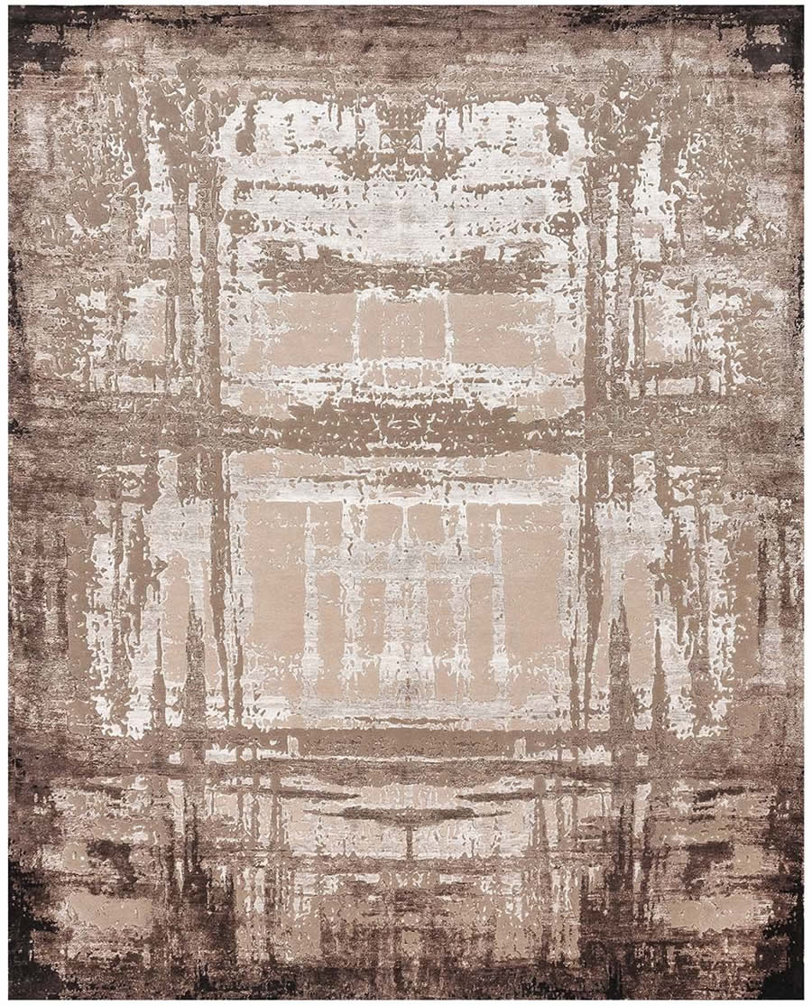 现代美式深浅咖啡色抽象图案地毯贴图