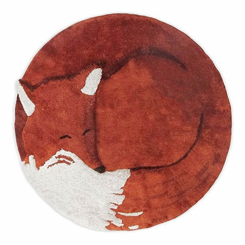 现代风格小狐狸动物图案地毯贴图