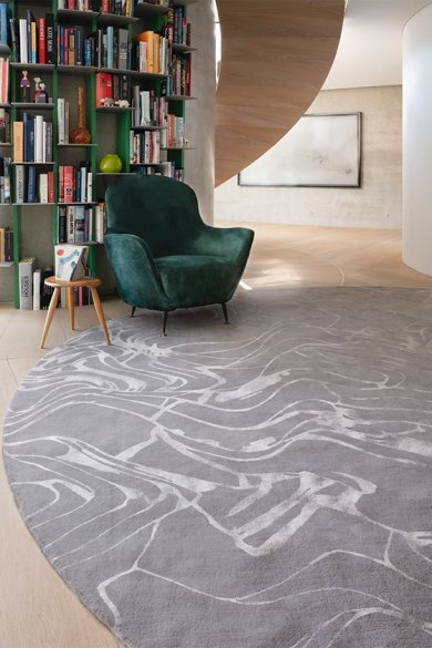 现代简约灰白色不规则纹理图案圆形地毯贴图