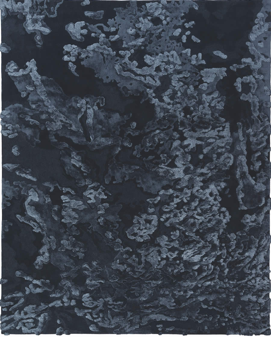 新中式黑墨色抽象纹理图案地毯贴图