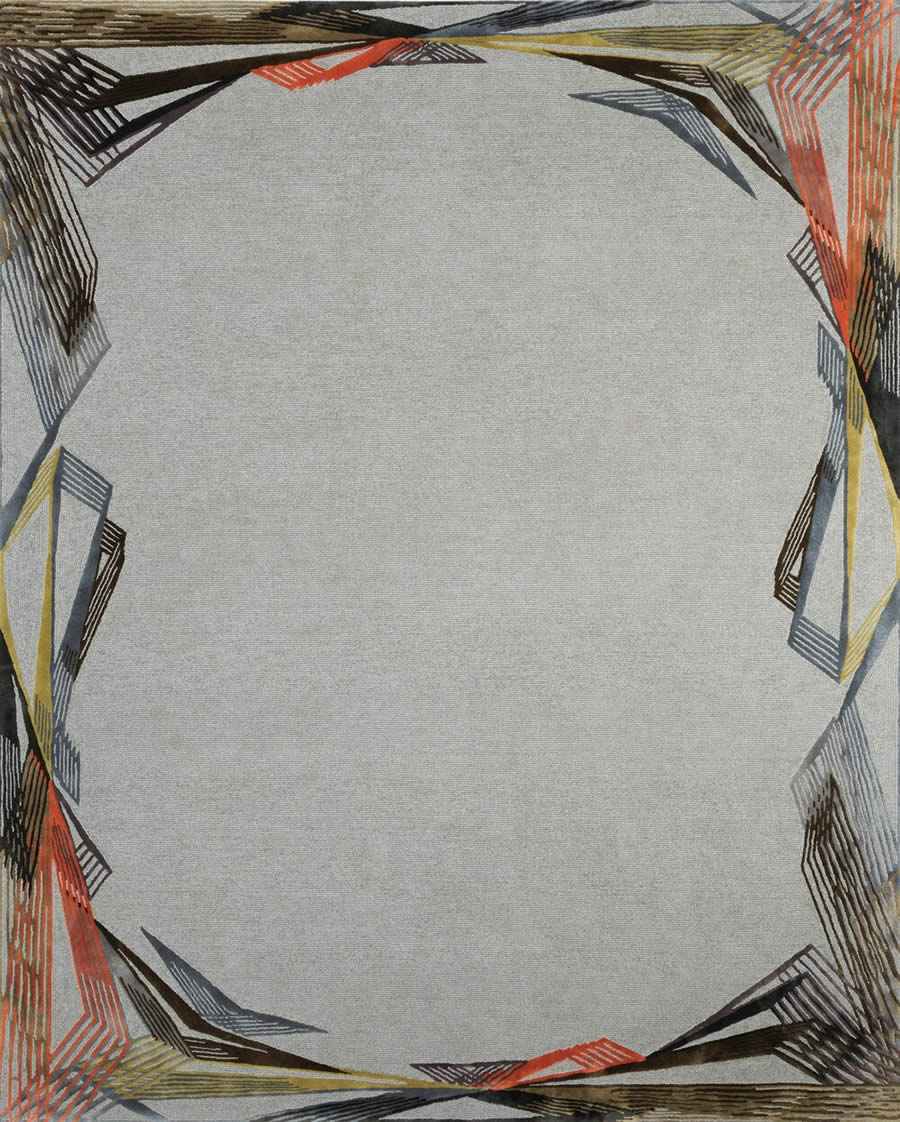 现代简约几何彩色线条图案地毯贴图
