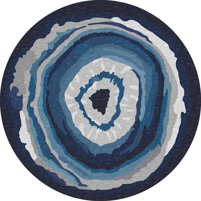现代新中式蓝色玛瑙纹理图案地毯贴图