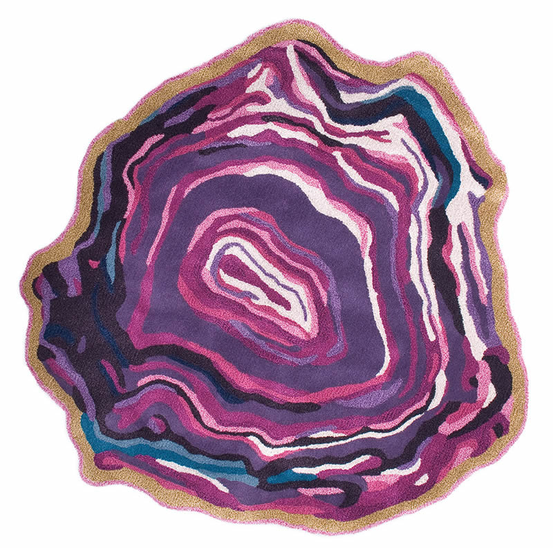 现代简约紫粉色玛瑙纹理图案儿童地毯贴图