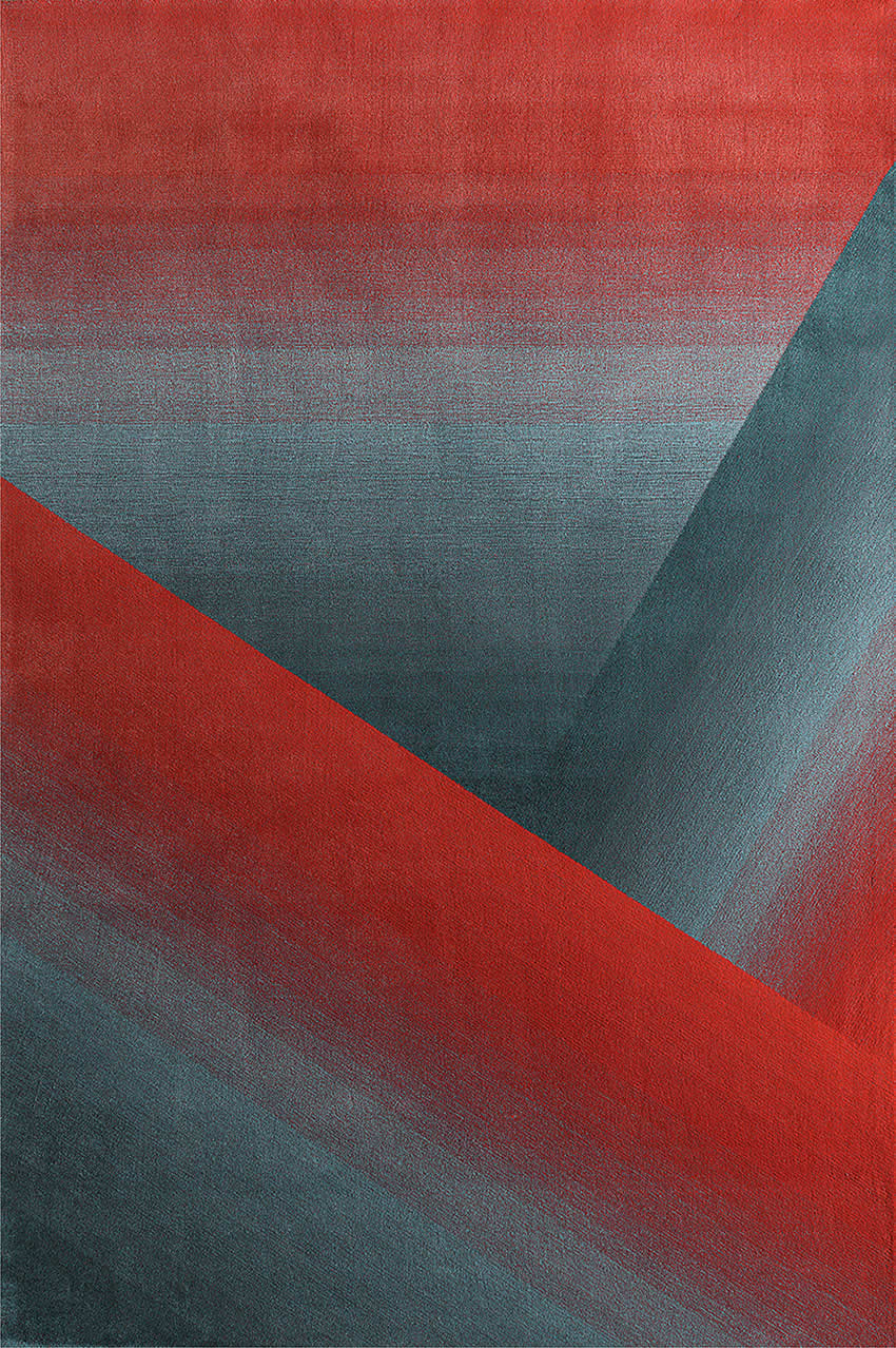 现代风格红灰色渐变几何图案地毯贴图