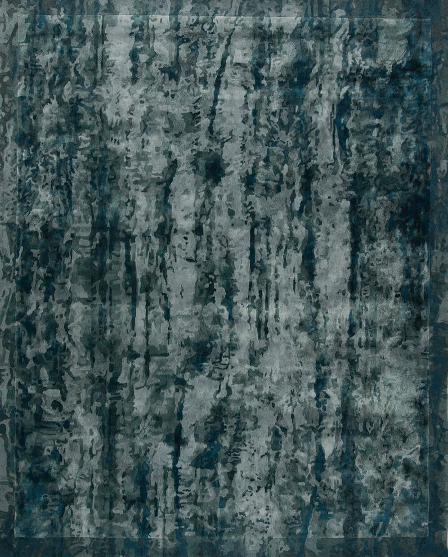 新中式深青绿色抽象图案地毯贴图