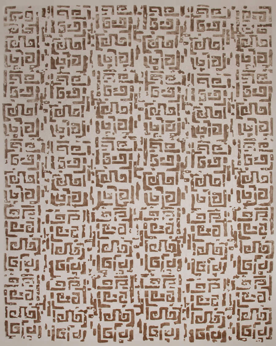 新中式咖色破碎纹理图案地毯贴图
