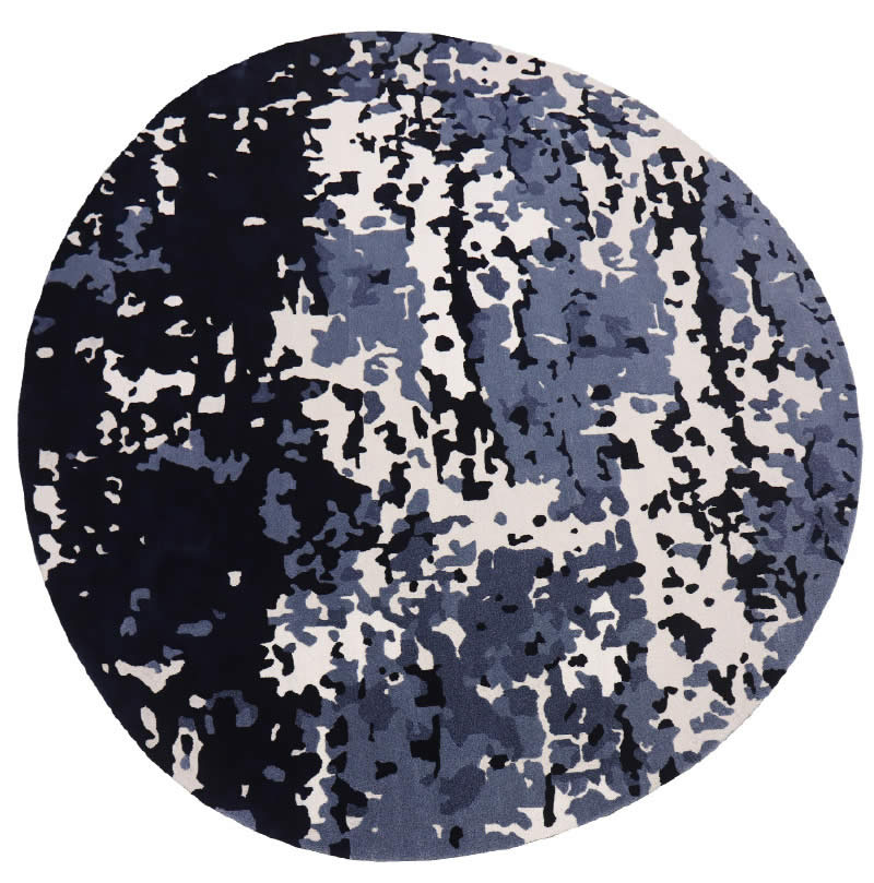 新中式黑白紫色抽象图案地毯贴图