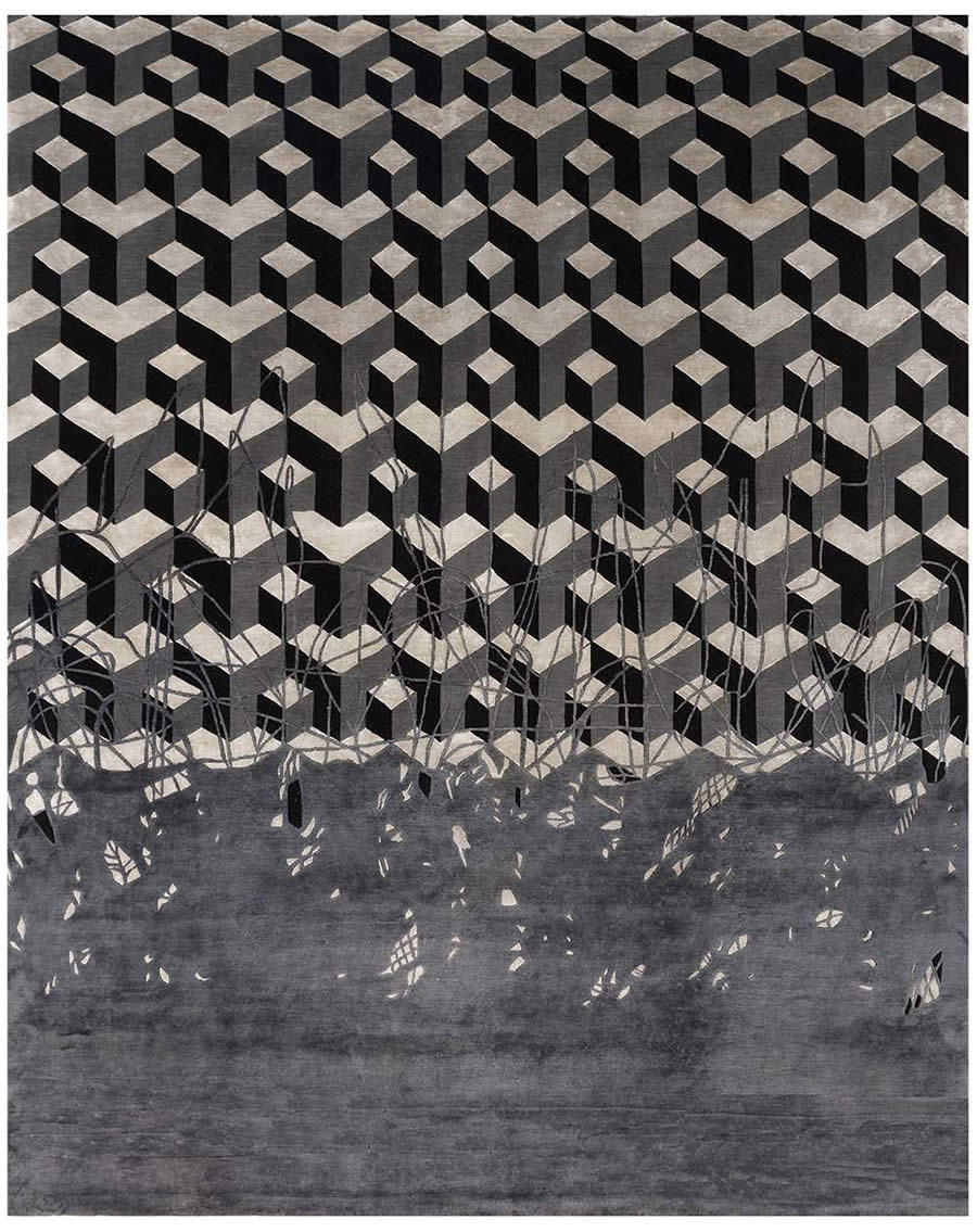 现代简约几何船创意图案地毯贴图