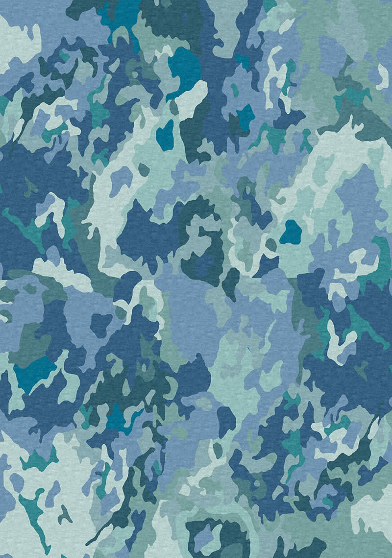 新中式绿色不规则色块图案地毯贴图