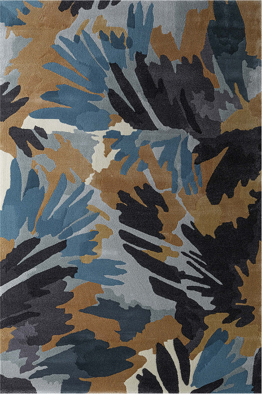 现代简约抽象灰蓝黑色图案地毯贴图