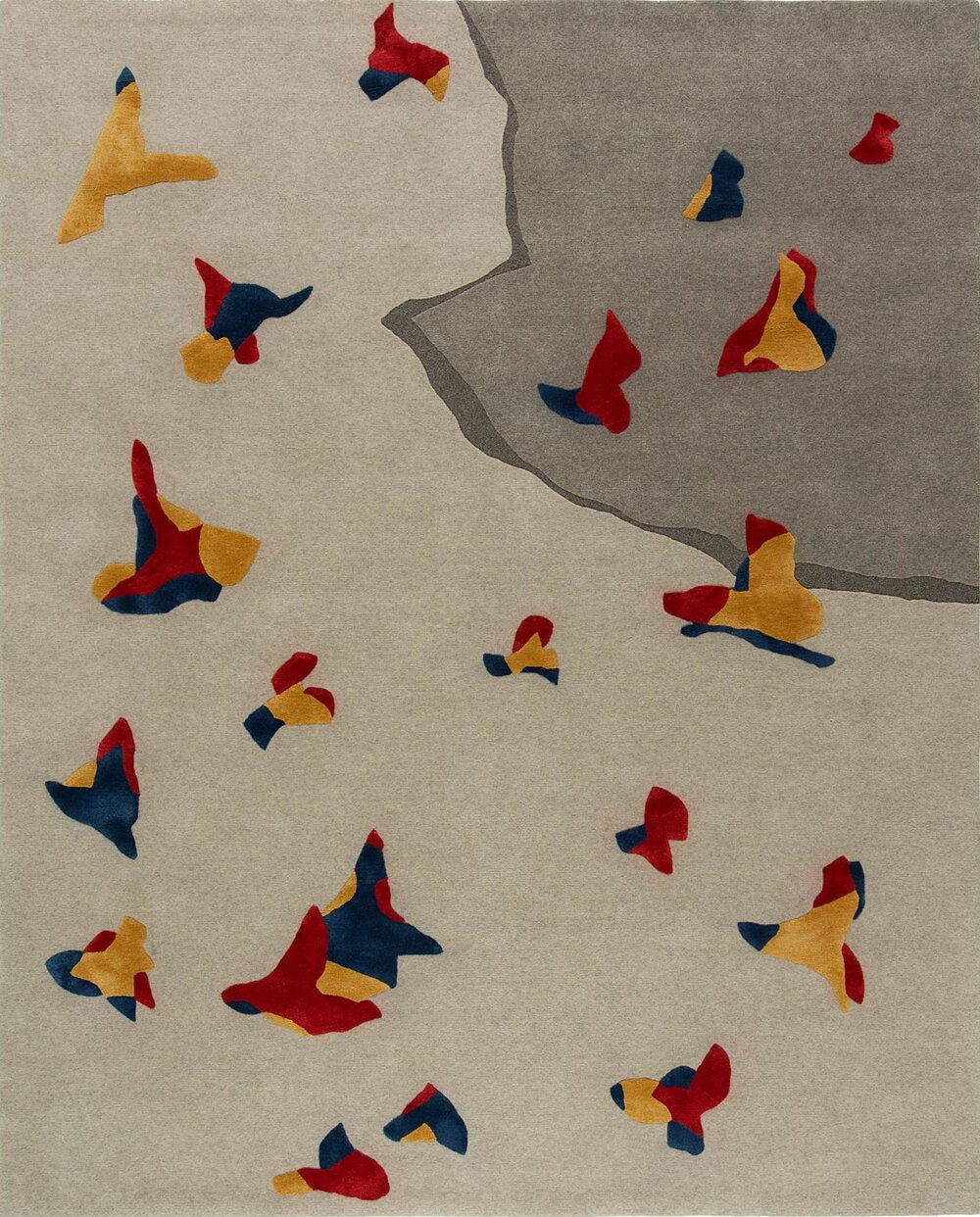 现代新中式意境飞鸟图案地毯贴图