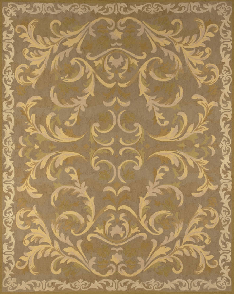 美式风格咖黄色波斯纹理图案地毯贴图
