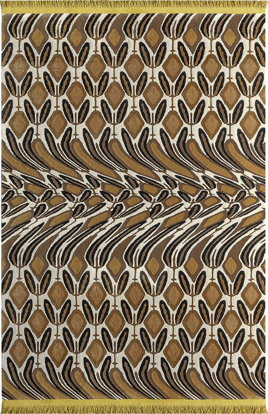 现代美式咖色创意图案地毯贴图
