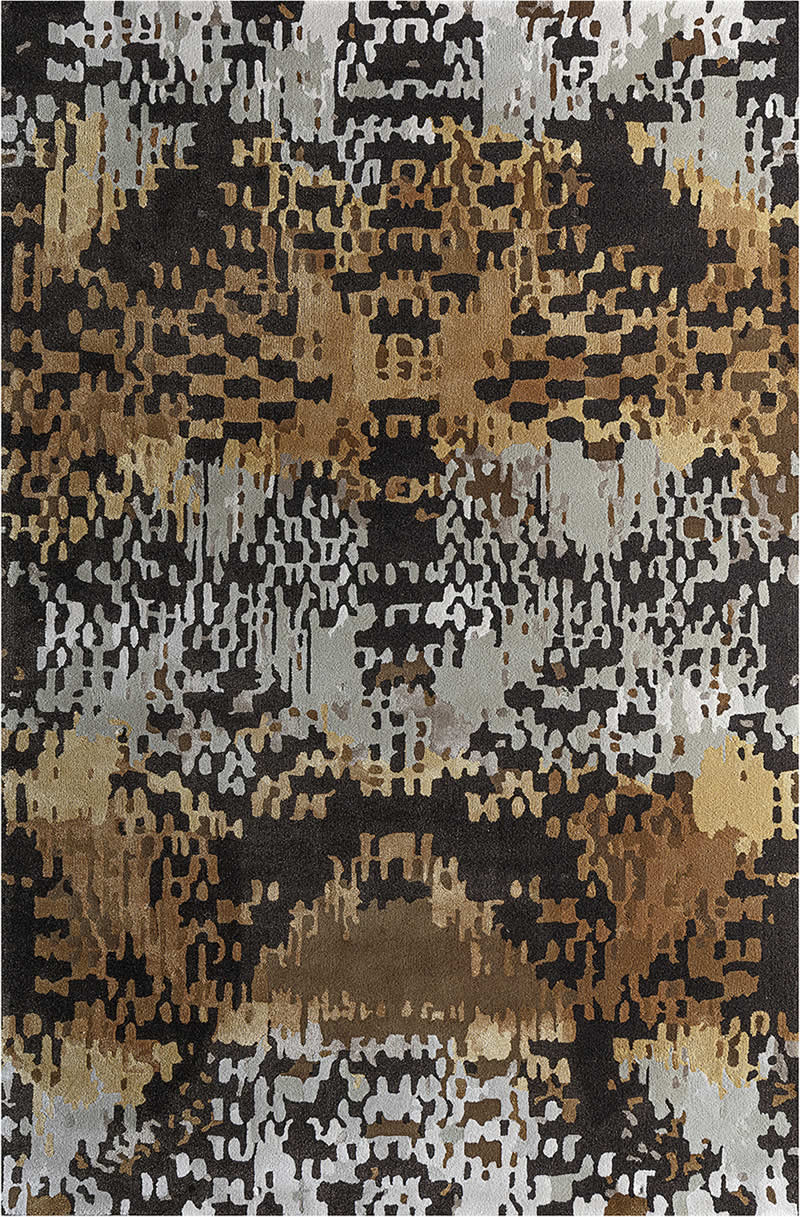 现代美式咖灰色抽象碎块图案地毯贴图