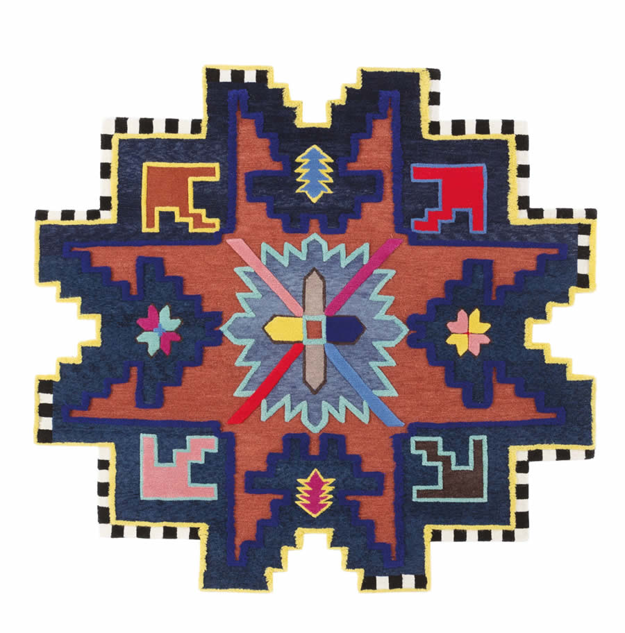 现代创意马赛克几何纹理图案地毯贴图