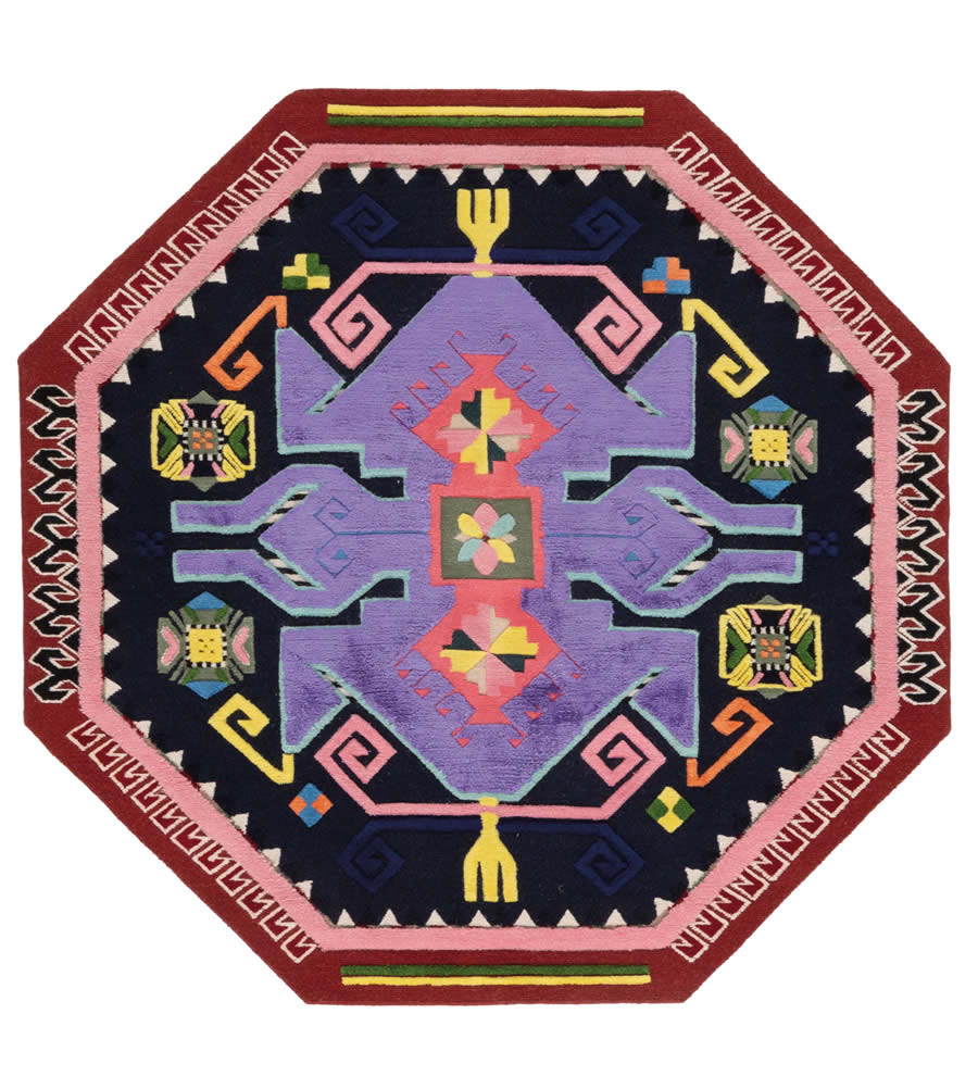 现代创意波斯几何纹理图案地毯贴图