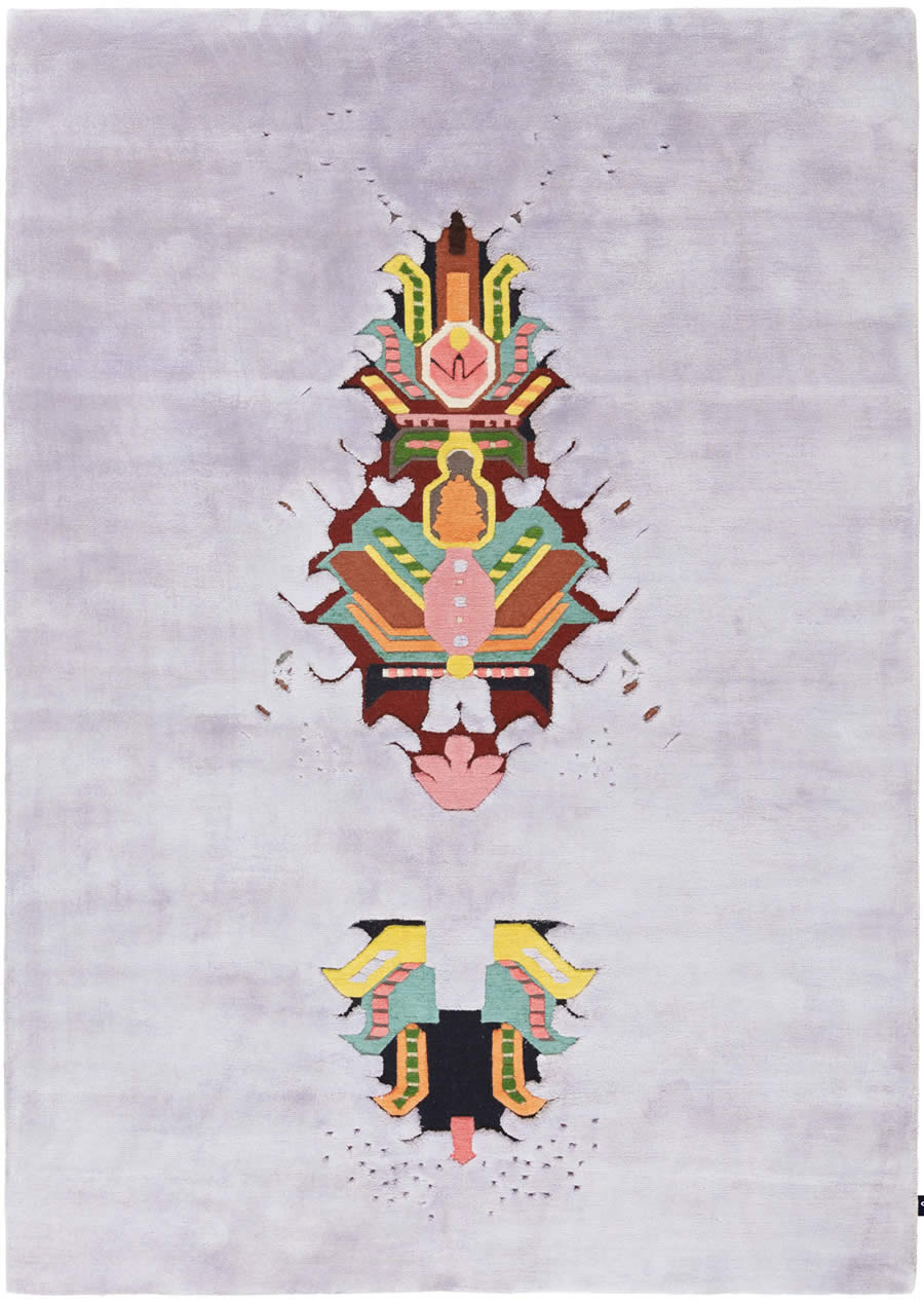 新中式紫色创意图案地毯贴图